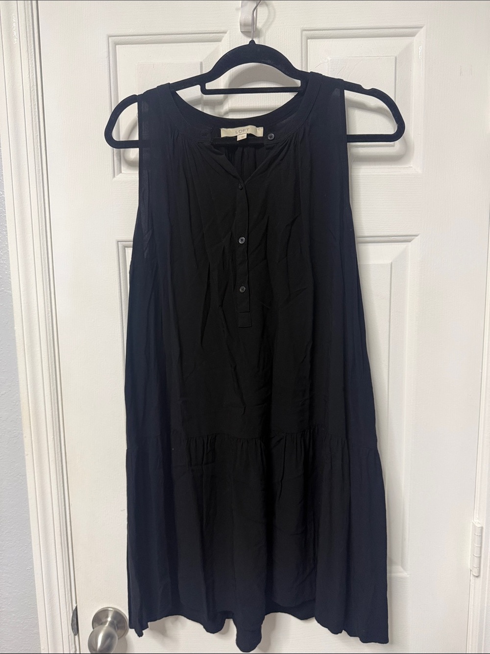 LOFT Black Sleeveless Mini Dress